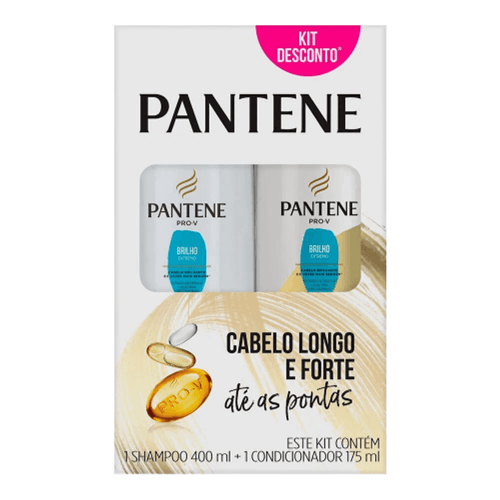 Kit Pantene Brilho Extremo Shampoo 400ml + Condicionador 175ml Kit Pantene Brilho Extremo Shampoo 400ml + Condicionador 175ml