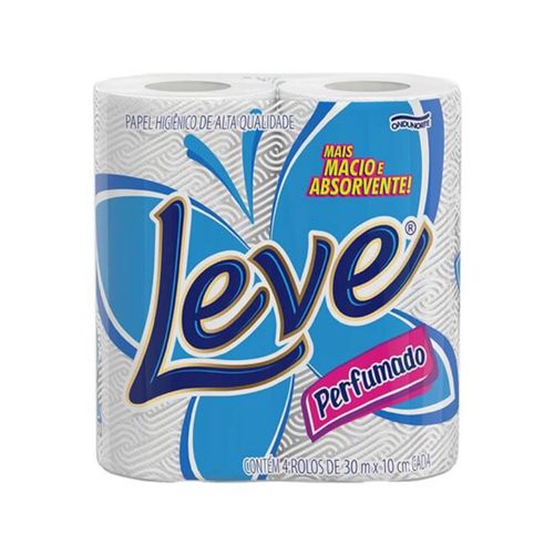 Papel Higiênico Leve 30 Metros c/4 Unidades Perfumado Papel Higiênico Leve 30 Metros c/4 Unidades Perfumado