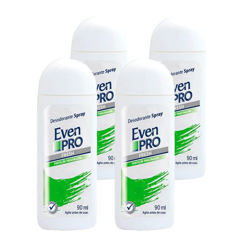 Kit c/ 4 Unidades de Desodorante Spray Even Pro 90ml Fresh