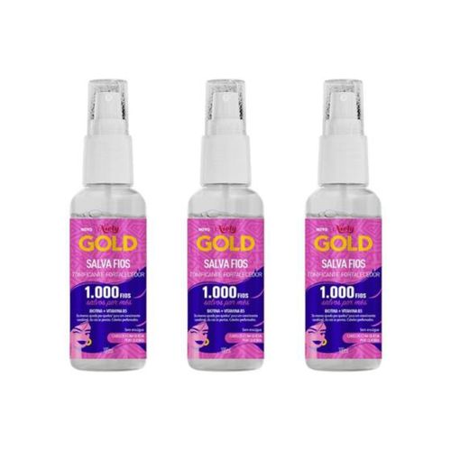 Kit c/ 3 Uinidades de Tônico Niely Gold Salva Fios 100ml