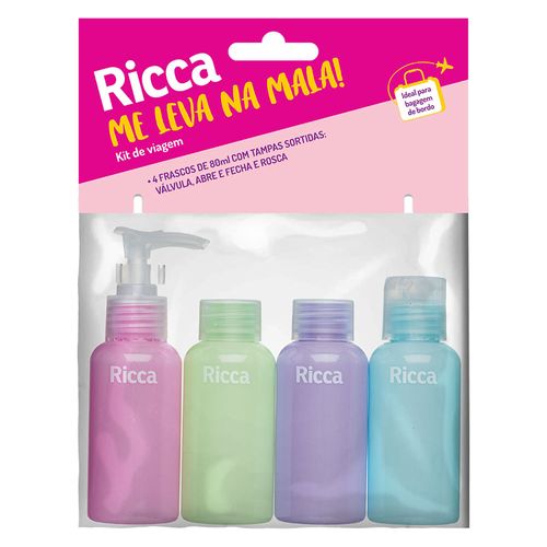 Conjunto Com 4 Frascos De Viagem Ricca Conjunto Com 4 Frascos De Viagem Ricca