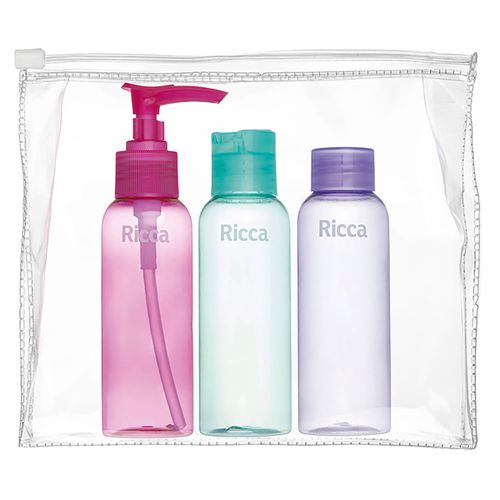 Conjunto Com 3 Frascos De Viagem Ricca Conjunto Com 3 Frascos De Viagem Ricca