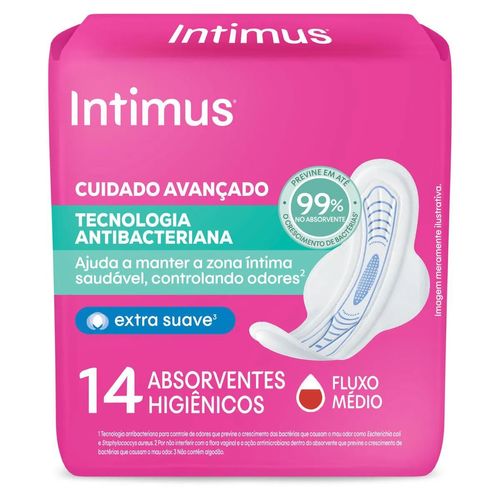 Absorvente Intimus Antibacteriano Com Abas 14 Unidades