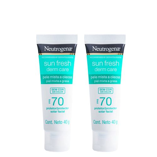 Kit Neutrogena Sun Fresh® Derm Care Protetor Solar Facial para Pele Oleosa FPS 70 40g - 2 Unidades Kit Kit Neutrogena Sun Fresh® Derm Care Protetor Solar Facial para Pele Oleosa FPS 70 40g - 2 Unidades Kit