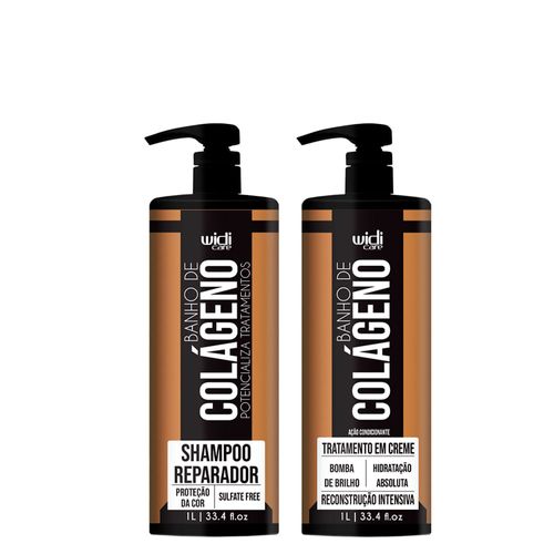 Kit Widi Care Banho de Colágeno Shampoo 300ml + Tratamento 1000ml Kit