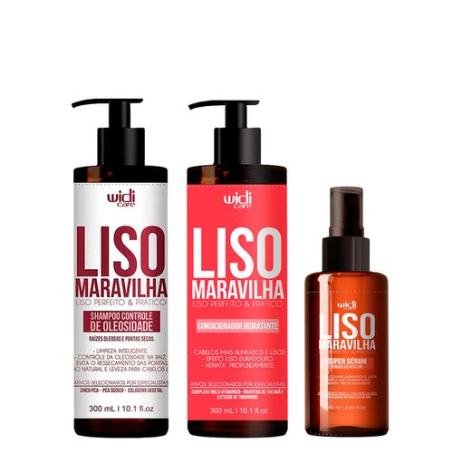 Kit Widi Care Liso Maravilha Shampoo 300ml + Condicionador 300ml + Sérum 60ml Kit Kit Widi Care Liso Maravilha Shampoo 300ml + Condicionador 300ml + Sérum 60ml Kit