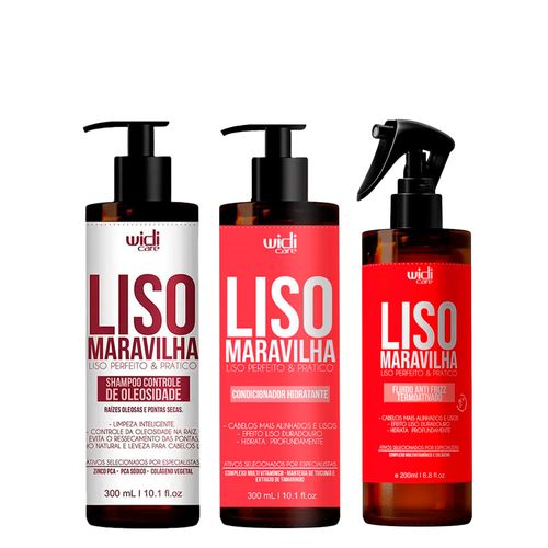 Kit Widi Care Liso Maravilha Shampoo 300ml + Condicionador 300ml + Fluído 200ml Kit