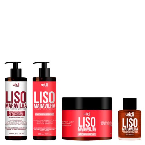 Kit Widi Care Hidratante Liso Maravilha Controle de Oleosidade Shampoo 300ml + Condicionador 300ml + Máscara 300g + Sérum 7ml Kit Kit Widi Care Hidratante Liso Maravilha Controle de Oleosidade Shampoo 300ml + Condicionador 300ml + Máscara 300g + Sérum 7ml Kit