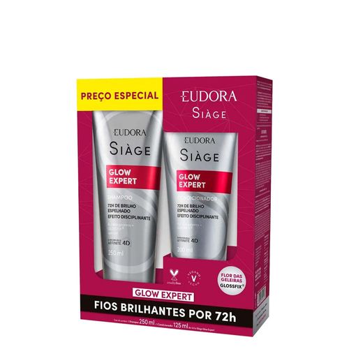 Kit Siàge Eudora Glow Expert Shampoo 250ml + Condicionador 125ml Kit Kit Siàge Eudora Glow Expert Shampoo 250ml + Condicionador 125ml Kit