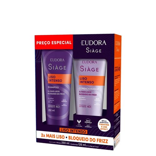 Kit Siàge Eudora Liso Intenso Shampoo 250ml + Condicionador 125ml Kit
