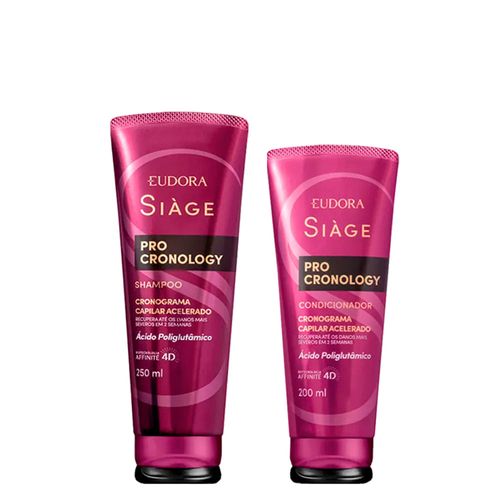 Kit Eudora Siàge Pro Cronology - Shampoo 250ml + Condicionador 200ml Kit Kit Eudora Siàge Pro Cronology - Shampoo 250ml + Condicionador 200ml Kit