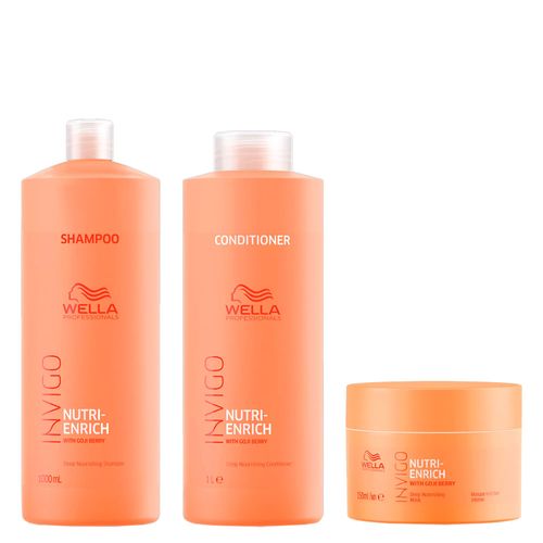 Kit Wella Professionals Invigo Nutri Enrich - Shampoo 1000ml + Condicionador 1000ml + Máscara 150ml Kit