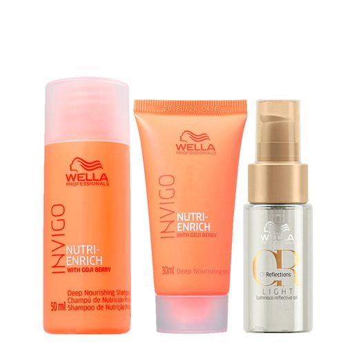 Kit Wella Professional Invigo Nutri Enrich - Shampoo 50ml + Máscara 30ml + Óleo Oil Reflections Light 30ml Kit Kit Wella Professional Invigo Nutri Enrich - Shampoo 50ml + Máscara 30ml + Óleo Oil Reflections Light 30ml Kit