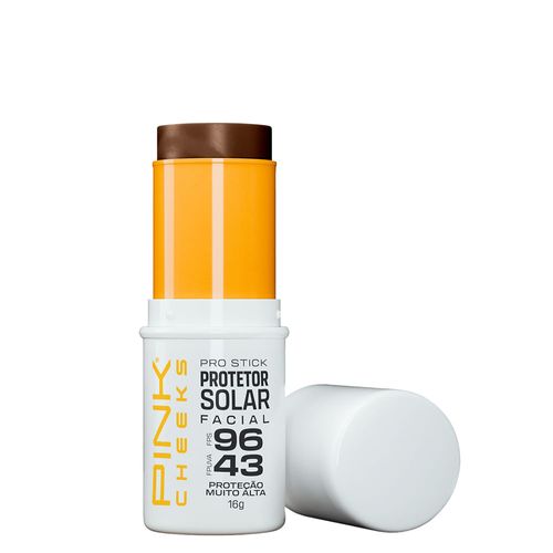 Protetor Solar Facial com Cor Pink Cheeks Pro Stick Fps 96 Fpuva 43 Pro50 16g Pro50