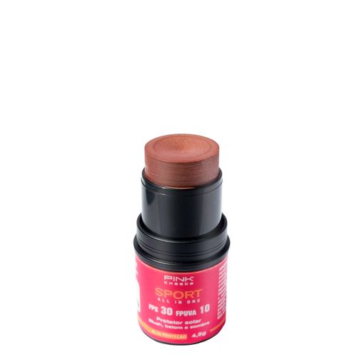 Blush em Bastão Cremoso com Protetor Solar Semi Matte Pink Cheeks Sport All In One Fps 30 Fpuva 10 Terracota 4,5g Terracota