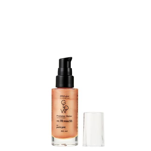 Protetor Solar Facial com Iluminador Pink Cheeks Glow Fps 70 Fpuva 55 Pure Gold 30ml Pure Gold Protetor Solar Facial com Iluminador Pink Cheeks Glow Fps 70 Fpuva 55 Pure Gold 30ml Pure Gold
