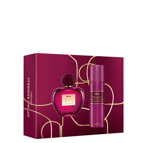 Kit Perfume Banderas Her Secret Temptation Feminino - Eau de Toilette 80ml + Desodorante 150ml Coffret