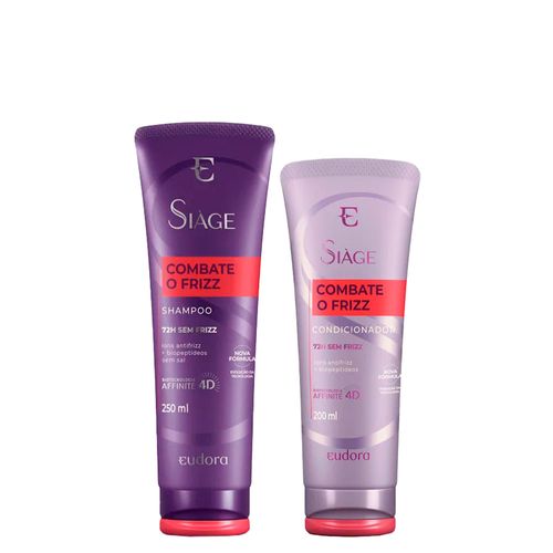 Kit Eudora Siàge Combate o Frizz - Shampoo 250ml + Condicionador 200ml Kit