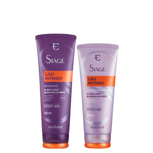 Kit Eudora Siàge Liso Intenso 4D - Shampoo 250ml + Condicionador 200ml Kit