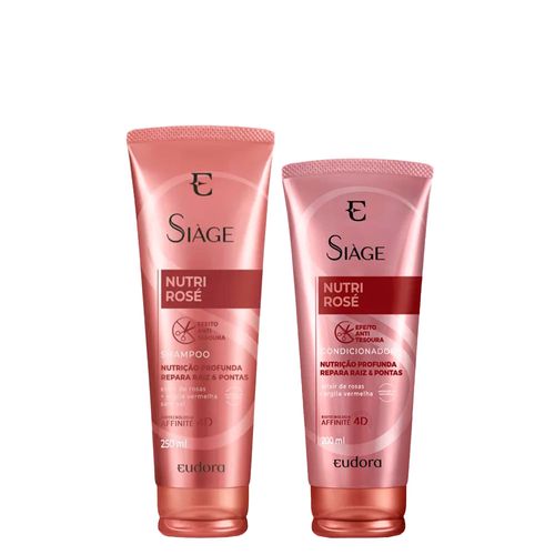 Kit Eudora Siàge Nutri Rose 4D - Shampoo 250ml + Condicionador 200ml Kit