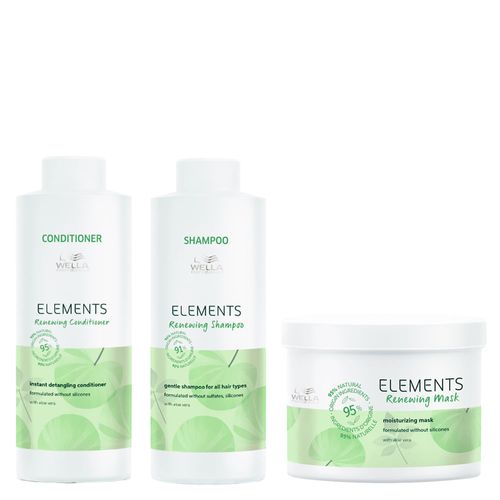 Kit Wella Professionals Elements Renewing - Shampoo 1000ml + Condicionador 1000ml + Máscara 500ml Kit Kit Wella Professionals Elements Renewing - Shampoo 1000ml + Condicionador 1000ml + Máscara 500ml Kit