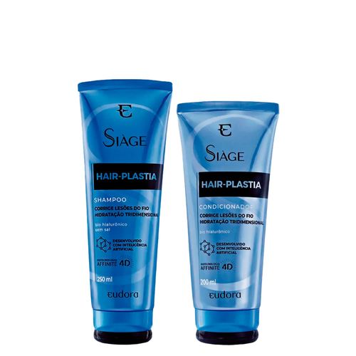Kit Eudora Siàge Hair Plastia - Shampoo 250ml + Condicionador 200ml Kit Kit Eudora Siàge Hair Plastia - Shampoo 250ml + Condicionador 200ml Kit