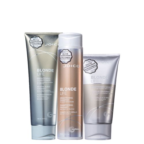 Kit Joico Blonde Life – Shampoo 300ml + Condicionador 250ml + Máscara de Brilho 150ml Kit