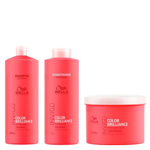 Kit Wella Professionals Invigo Color Brilliance - Shampoo 1000ml + Condicionador 1000ml + Máscara 500ml Kit Kit Wella Professionals Invigo Color Brilliance - Shampoo 1000ml + Condicionador 1000ml + Máscara 500ml Kit