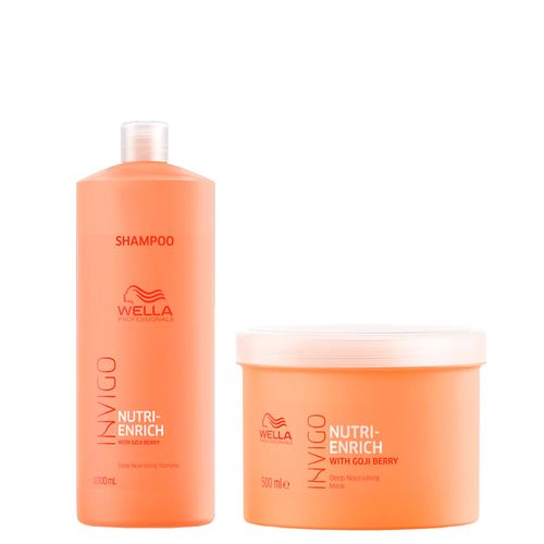 Kit Wella Professionals Invigo Nutri Enrich - Shampoo 1000ml + Máscara 500ml Kit