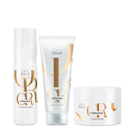 Kit Wella Oil Reflections - Shampoo 250ml + Condicionador 200ml + Máscara 150ml Kit Kit Wella Oil Reflections - Shampoo 250ml + Condicionador 200ml + Máscara 150ml Kit