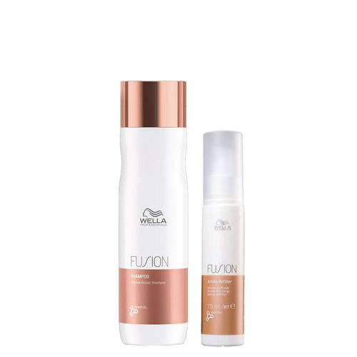 Kit Wella Professionals Fusion - Shampoo 250ml + Tratamento Reconstrução 70ml Kit