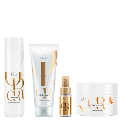 Kit Wella Oil Reflections - Shampoo 250ml + Condicionador 200ml + Máscara 150ml + Óleo 30ml Kit Kit Wella Oil Reflections - Shampoo 250ml + Condicionador 200ml + Máscara 150ml + Óleo 30ml Kit