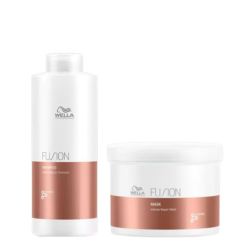 Kit Wella Professionals Fusion - Shampoo 1000ml + Máscara 500ml Kit Kit Wella Professionals Fusion - Shampoo 1000ml + Máscara 500ml Kit