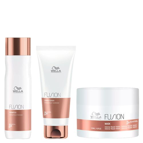Kit Wella Professionals Fusion - Shampoo 250ml + Condicionador 200ml + Máscara 150ml Kit Kit Wella Professionals Fusion - Shampoo 250ml + Condicionador 200ml + Máscara 150ml Kit