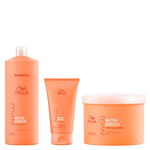 Kit Wella Professionals Invigo Nutri Enrich - Shampoo 1000ml + Mácara 500ml + Leave-In 150ml Kit Kit Wella Professionals Invigo Nutri Enrich - Shampoo 1000ml + Mácara 500ml + Leave-In 150ml Kit
