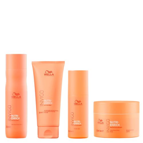 Kit Wella Professionals Invigo Nutri Enrich - Shampoo 250ml + Condicionador 200ml + Máscara 150ml + Leave-In Wonder 150ml Kit Kit Wella Professionals Invigo Nutri Enrich - Shampoo 250ml + Condicionador 200ml + Máscara 150ml + Leave-In Wonder 150ml Kit