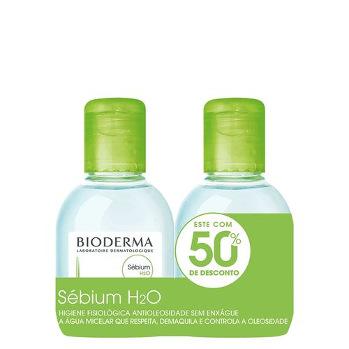 Kit Água Micelar Facial de Limpeza Bioderma Sébium H20 100ml Cada - 2 Produtos Kit Água Micelar Facial de Limpeza Bioderma Sébium H20 100 ml Cada - 2 Produtos