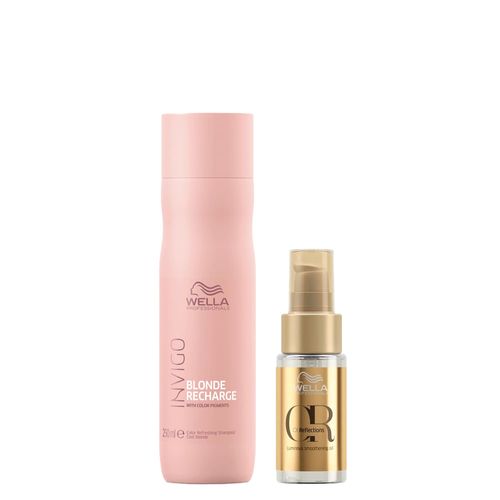 Kit Wella Invigo Cool Blonde Recharge- Shampoo 250ml + Óleo 30ml Kit Kit Wella Invigo Cool Blonde Recharge- Shampoo 250ml + Óleo 30ml Kit
