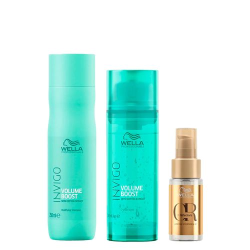 Kit Wella Professionals Invigo Volume Boost - Shampoo 250ml + Máscara 145ml +Óleo 30ml Kit