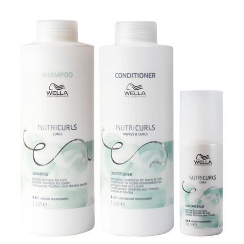 Kit Wella Professionals Nutricurls - Shampoo 1000ml + Condicionador 1000ml + Leave- In 150ml Kit Kit Wella Professionals Nutricurls - Shampoo 1000ml + Condicionador 1000ml + Leave- In 150ml Kit