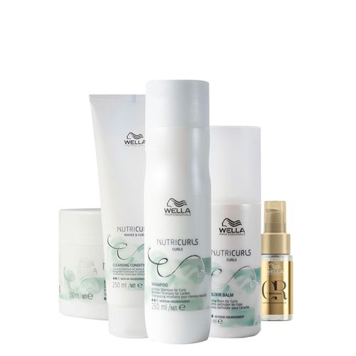 Kit Wella Professionals Nutricurls Co- Wash Home Care- 5 Produtos Kit Kit Wella Professionals Nutricurls Co- Wash Home Care- 5 Produtos Kit