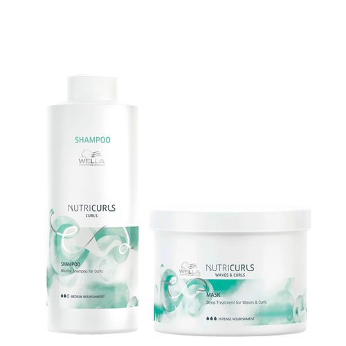 Kit Wella Professionals Nutricurls - Shampoo 1000 ml + Máscara 500 ml Kit Kit Wella Professionals Nutricurls - Shampoo 1000 ml + Máscara 500 ml Kit