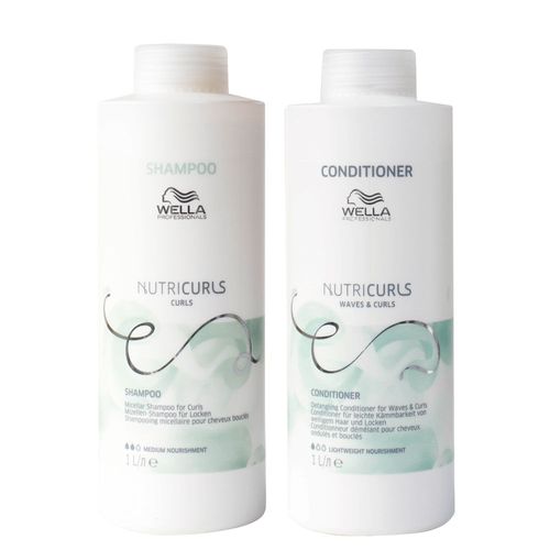 Kit Wella Professionals Nutricurls - Shampoo 1000 ml + Condicionador 1000 ml Kit Kit Wella Professionals Nutricurls - Shampoo 1000 ml + Condicionador 1000 ml Kit