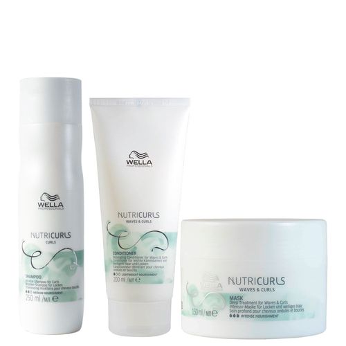 Kit Wella Professionals Nutricurls - Shampoo 250 ml + Condicionador 200 ml + Máscara 150 ml Kit Kit Wella Professionals Nutricurls - Shampoo 250 ml + Condicionador 200 ml + Máscara 150 ml Kit