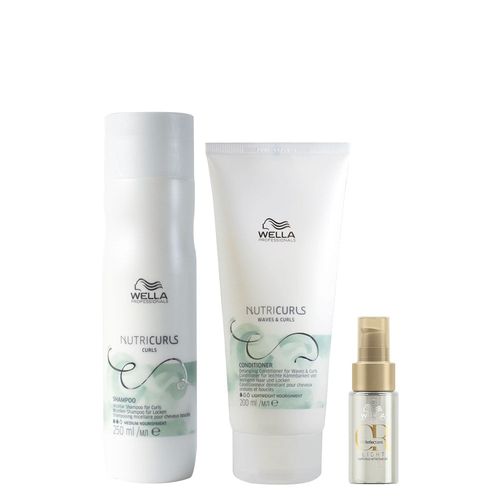 Kit Wella Professionals Nutricurls - Shampoo 250 ml + Condicionador 200 ml + Óleo Light 30 ml Kit Kit Wella Professionals Nutricurls - Shampoo 250 ml + Condicionador 200 ml + Óleo Light 30 ml Kit