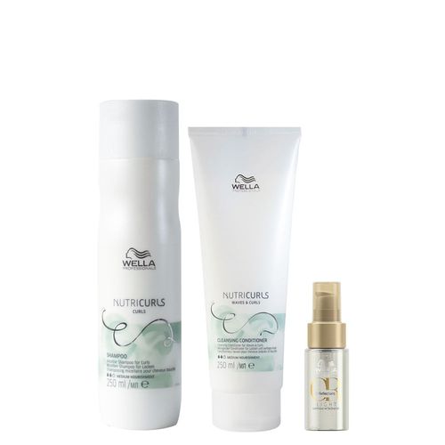 Kit Wella Professionals Nutricurls - Shampoo 250ml + Condicionador Co- Wash 250 Ml+ Óleo Light 30ml Kit Kit Wella Professionals Nutricurls - Shampoo 250ml + Condicionador Co- Wash 250 Ml+ Óleo Light 30ml Kit