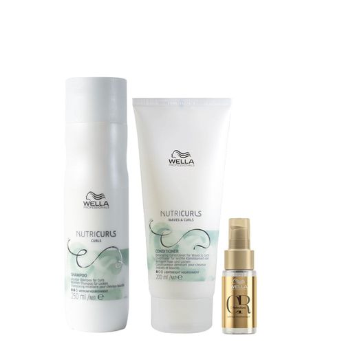 Kit Wella Professionals Nutricurls - Shampoo 250 ml + Condicionador 200 ml + Óleo 30 ml Kit Kit Wella Professionals Nutricurls - Shampoo 250 ml + Condicionador 200 ml + Óleo 30 ml Kit