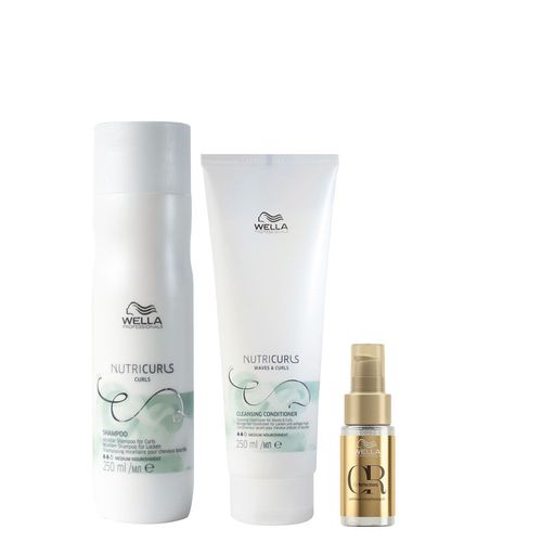 Kit Wella Professionals Nutricurls - Shampoo 250 ml + Condicionador Co- Wash 250 ml + Óleo 30 ml Kit