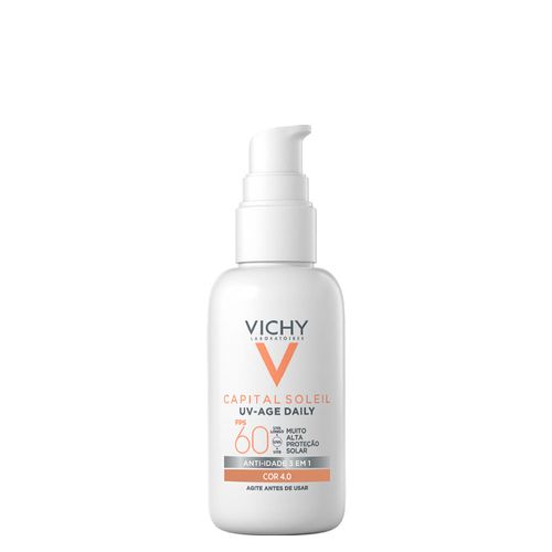 Protetor Solar Facial Vichy Capital Soleil Uv-Age Daily Fps60 Cor 4.0 40g 40g Protetor Solar Facial Vichy Capital Soleil Uv-Age Daily Fps60 Cor 4.0 40g 40g