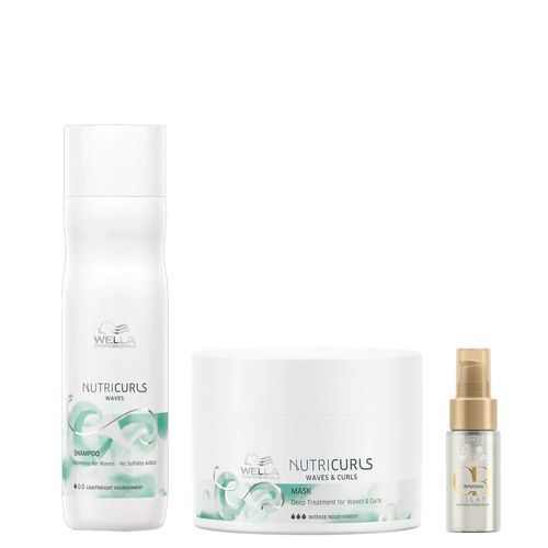 Kit Wella Professionals Nutricurls - Shampoo 250 ml + Máscara 150 ml + Óleo Light 30 ml Kit